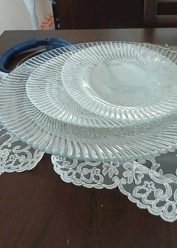 Gri Şeffaf Cam Tabak paşabahce - Görsel 2