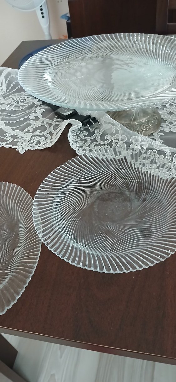 Gri Şeffaf Cam Tabak paşabahce - Görsel 5