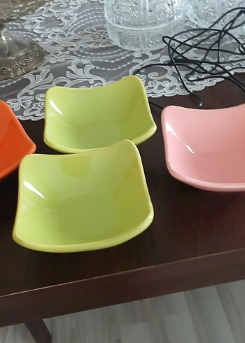 Renkli Seramik Küçük Tabak Seti - Görsel 9