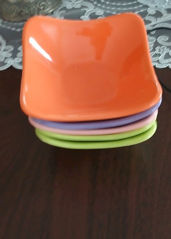 Renkli Seramik Küçük Tabak Seti - Görsel 2