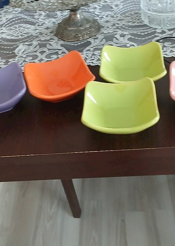 Renkli Seramik Küçük Tabak Seti - Görsel 4