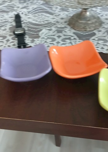 Renkli Seramik Küçük Tabak Seti - Görsel 5