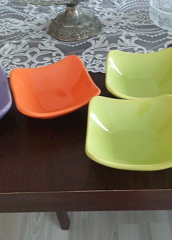 Renkli Seramik Küçük Tabak Seti - Görsel 7