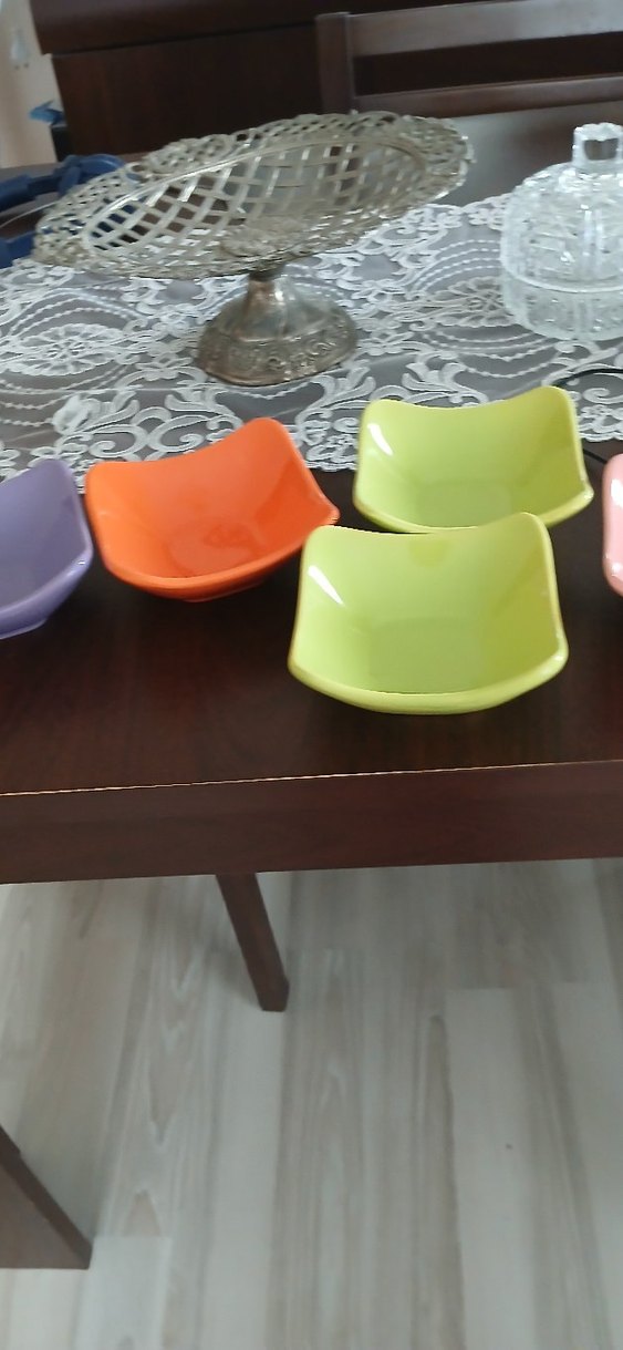 Renkli Seramik Küçük Tabak Seti - Görsel 4