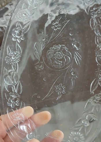 Nakış Desenli Cam Servis Tabakları - Görsel 4