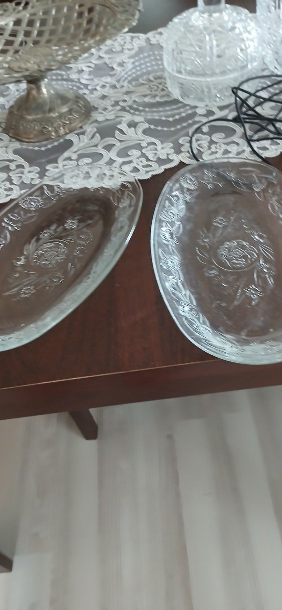 Nakış Desenli Cam Servis Tabakları - Görsel 5