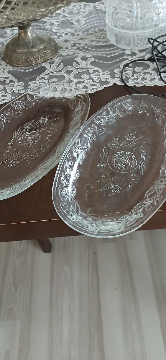 Nakış Desenli Cam Servis Tabakları - Görsel 2