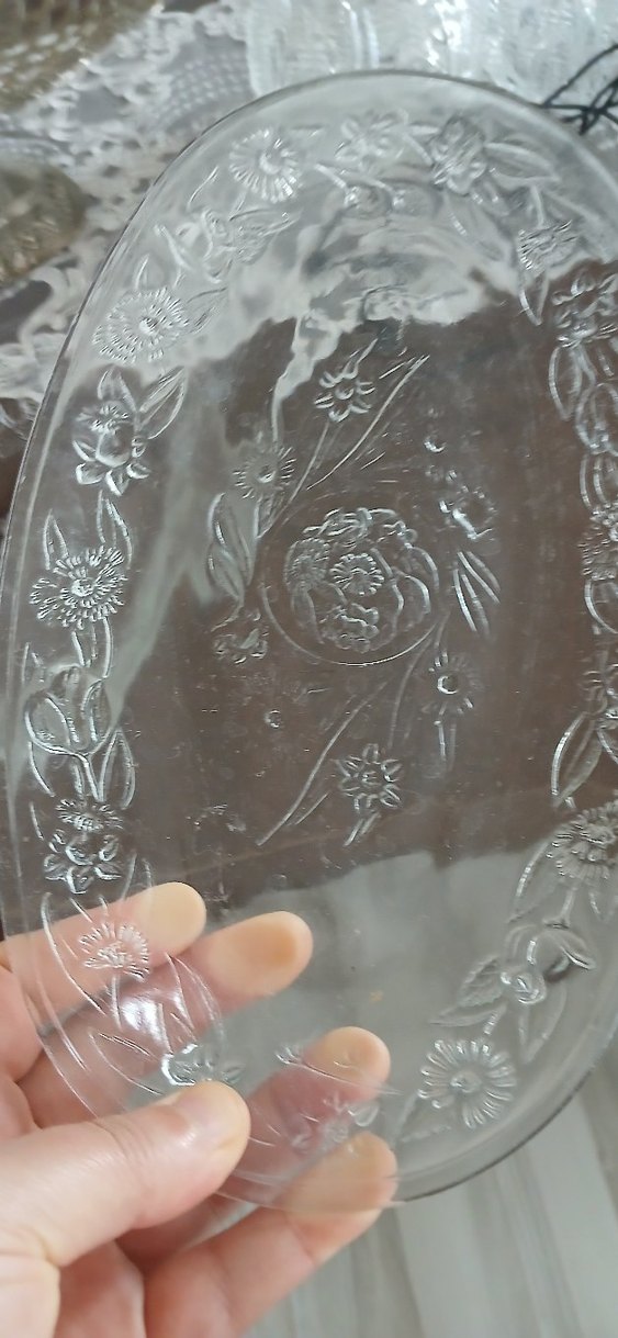 Nakış Desenli Cam Servis Tabakları - Görsel 4