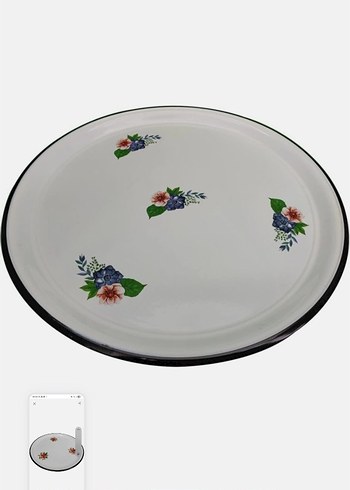 Çiçek Desenli emaye tepsi - Görsel 4