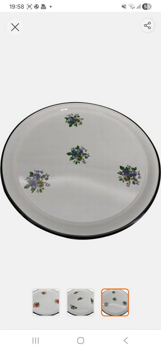 Çiçek Desenli emaye tepsi - Görsel 3