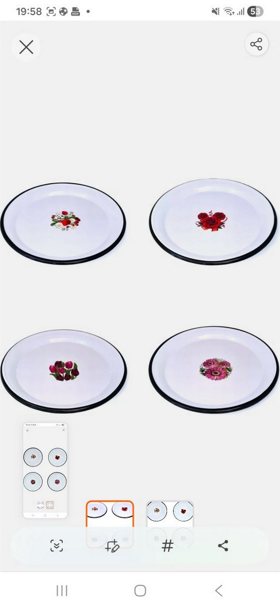 Beyaz Çiçek emaye nostaljik tepsi 28 cm - Görsel 2