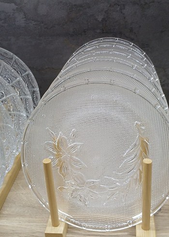 Parlak Şeffaf Cam Tabak 6 lı - Görsel 3