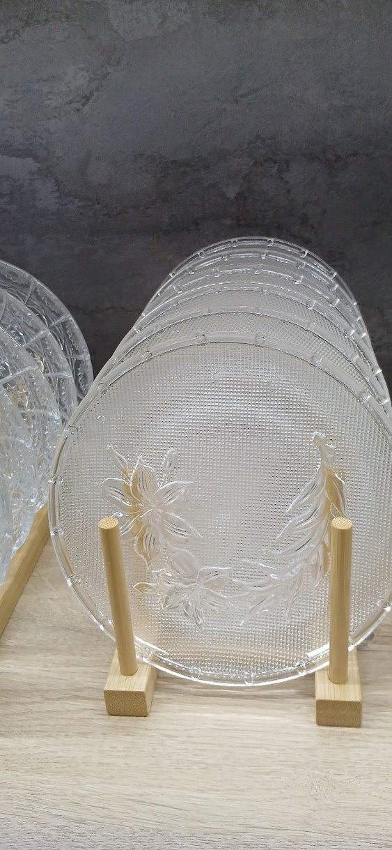 Parlak Şeffaf Cam Tabak 6 lı - Görsel 3