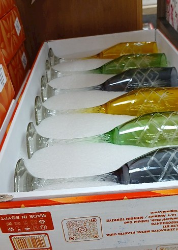 Renkli Desenli Cam Kadehler Seti - Görsel 3