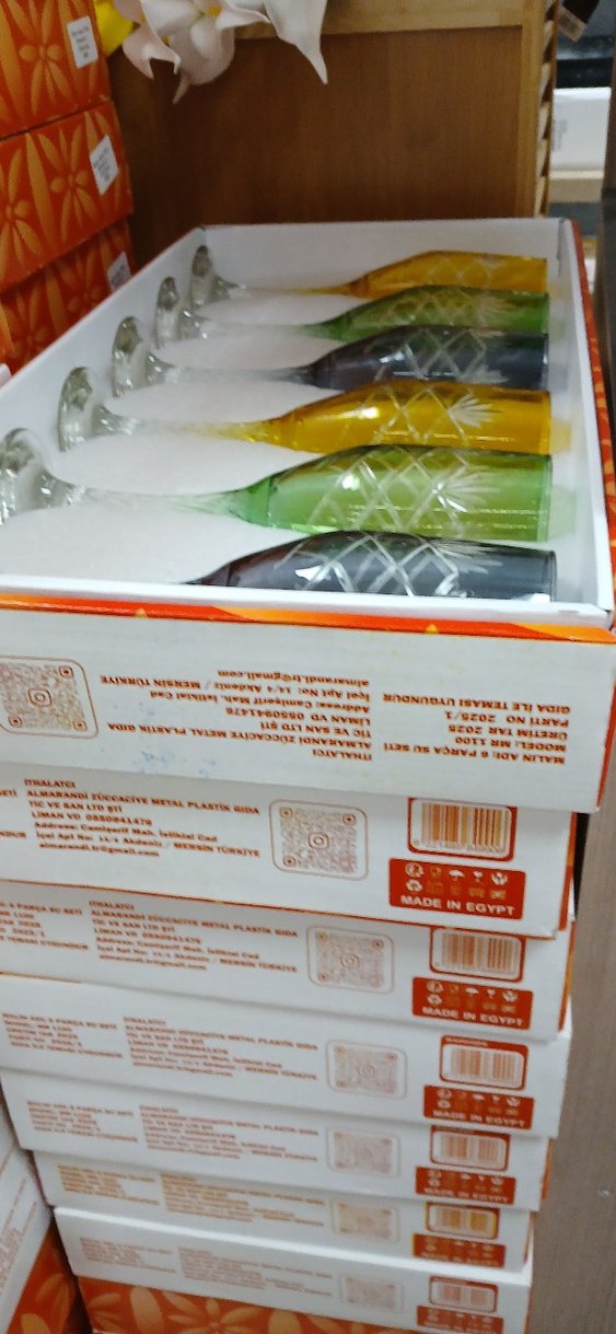 Renkli Desenli Cam Kadehler Seti - Görsel 2