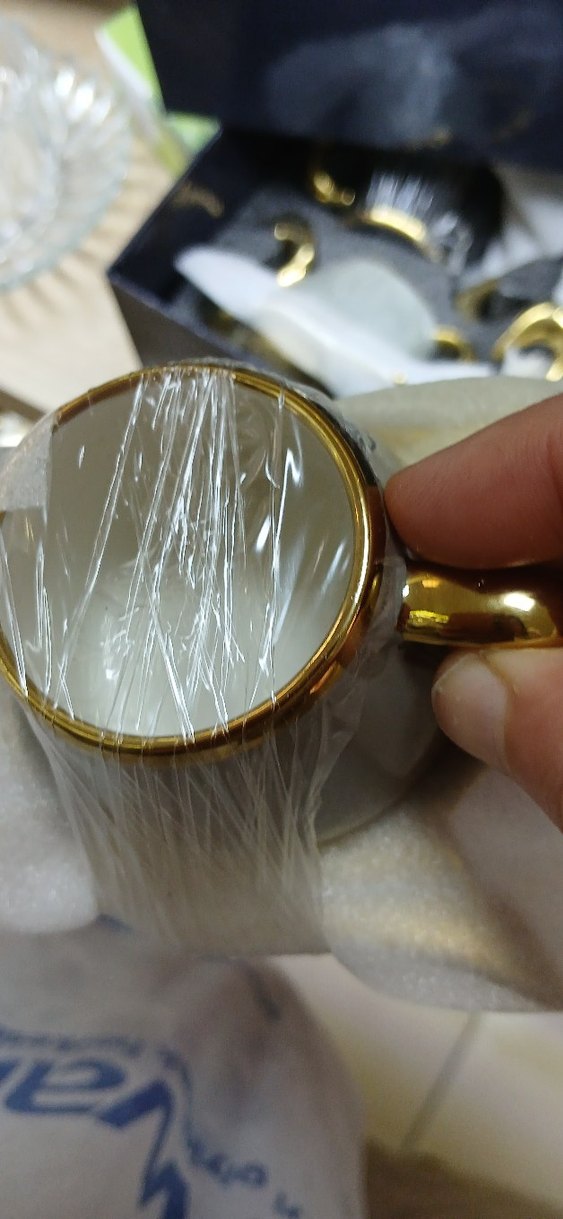 Beyaz ve Altın Detaylı kuğulu fincan takımı - Görsel 2