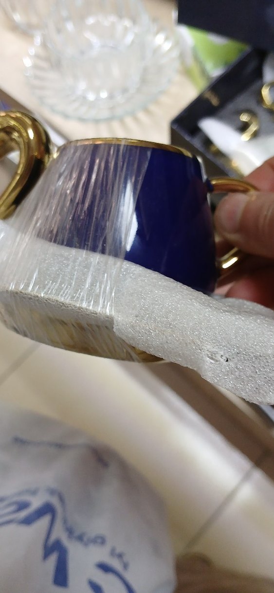 Beyaz ve Altın Detaylı kuğulu fincan takımı - Görsel 5