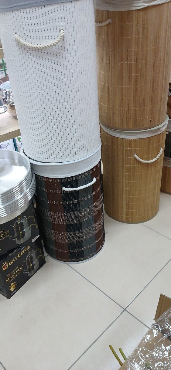 Hasır görünümlü kahverengi depolama sepeti - Görsel 2