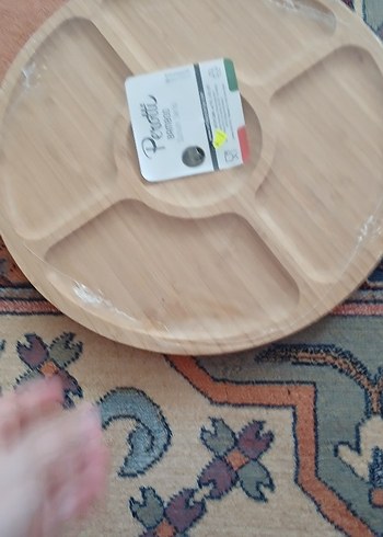 Ikea Bej Bohem Tarzı Bölmeli Yuvarlak Tabak