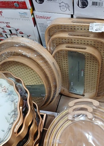 Ahşap Görünümlü Kahverengi Mutfak Tepsisi - Görsel 3