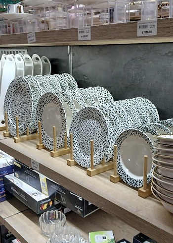 Beyaz Siyah Desenli Yemek Tabağı Seti 24 parca - Görsel 8