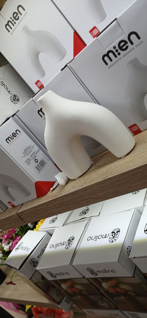 Mien Beyaz vazo - Görsel 3