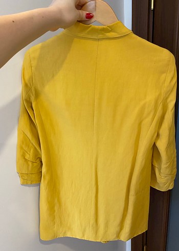 Dilvin Sarı Kadın Midi Blazer