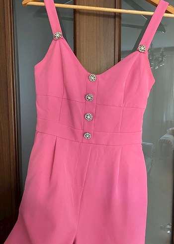 Trendyol & Milla Düğmeli Pembe Kadın Uzun Tulum