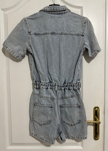 Gri Kadın Denim şort tulum Trendyol - Görsel 2