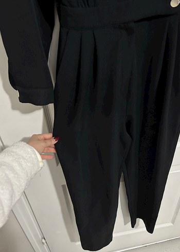 Kemerli Siyah Kadın Uzun Tulum - Görsel 4