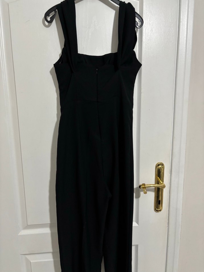 Siyah Uzun Kadın Tulum - Görsel 4