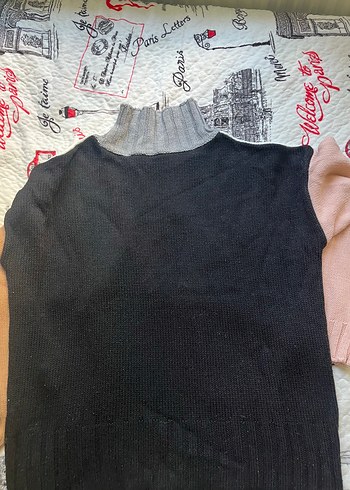 m Beden çeşitli Renk Renkli Çok Parçalı Boğazlı Kazak