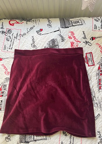 Bordo Kadın Mini Etek