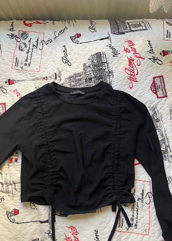 Siyah crop bluz