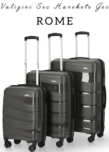 DALGALI KIRILMAZ KARBON ÜÇLÜ VALİZ SETİ - Görsel 9