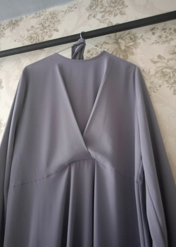 Gri Uzun Kollu Kadın Elbise - Görsel 4