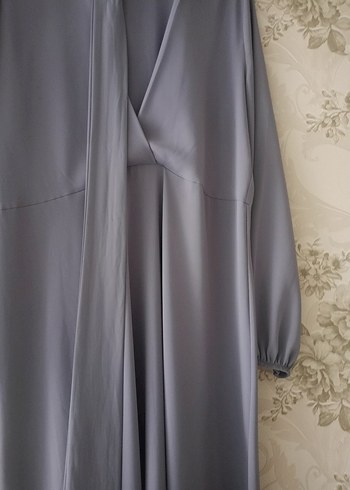 Gri Uzun Kollu Kadın Elbise - Görsel 6