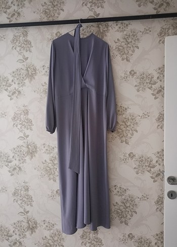 Gri Uzun Kollu Kadın Elbise - Görsel 8