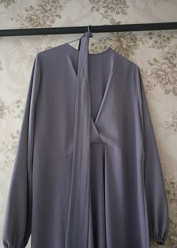 Gri Uzun Kollu Kadın Elbise - Görsel 7