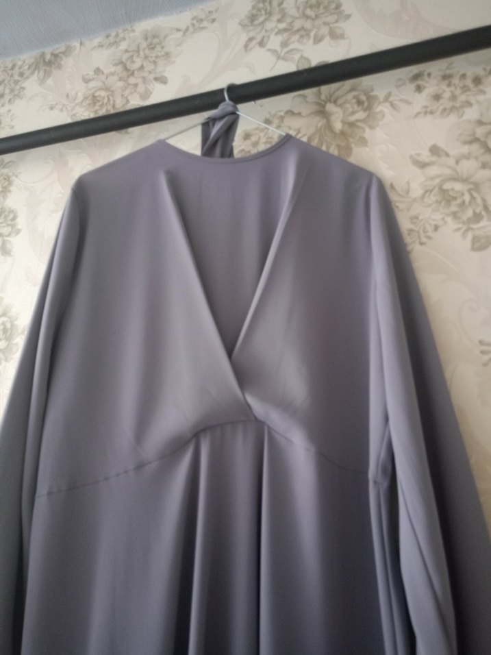 Gri Uzun Kollu Kadın Elbise - Görsel 4