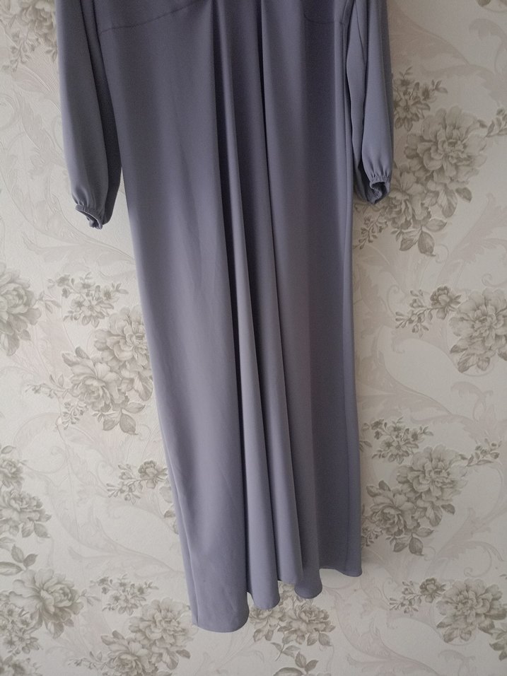 Gri Uzun Kollu Kadın Elbise - Görsel 5