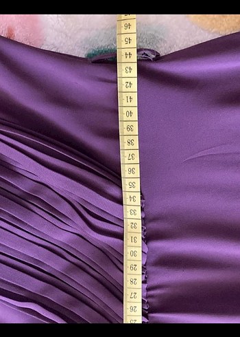 Uzun Mor Drapeli Gotik Kadın Abiye - Görsel 6