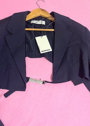 Bershka Bershka Lacivert Mini Blazer