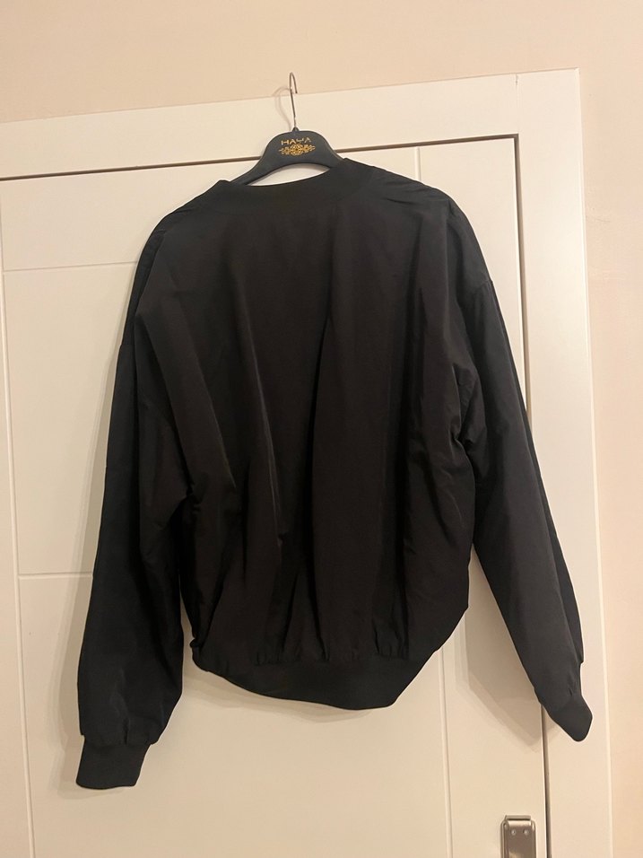 Koton Kadın Siyah Midi Uzun Kollu Fermuarlı  bomber Ceket - Görsel 5