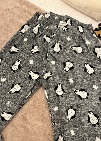 Penguen baskılı kadın polar pijama alt - Görsel 2