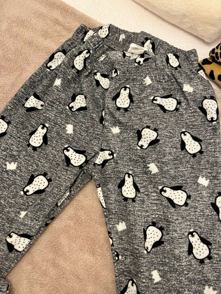 Penguen baskılı kadın polar pijama alt - Görsel 2