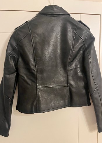 Mavi Kadın Siyah Deri Biker Ceket - Görsel 7