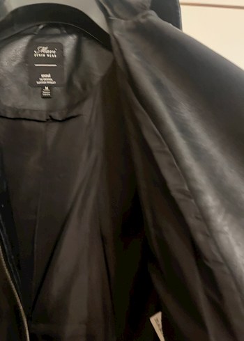 Mavi Kadın Siyah Deri Biker Ceket - Görsel 5