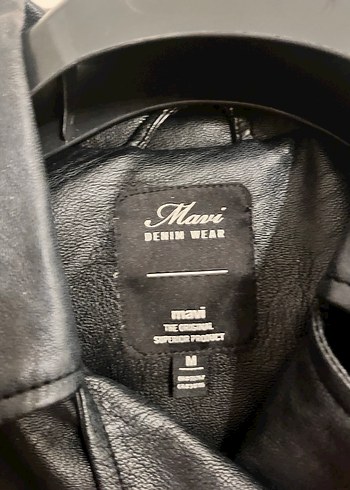 Mavi Kadın Siyah Deri Biker Ceket - Görsel 2