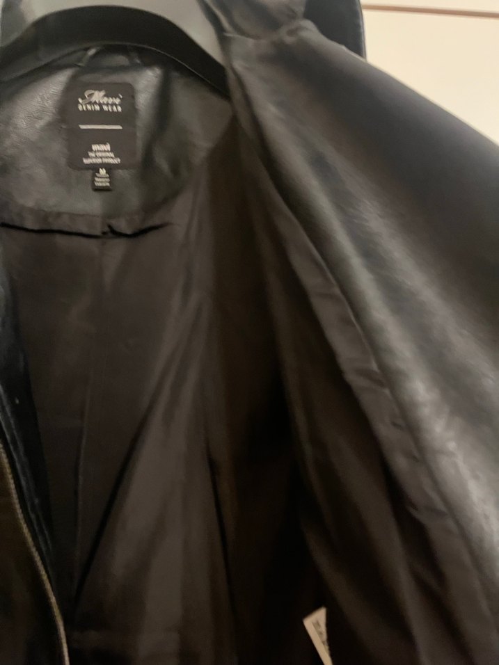 Mavi Kadın Siyah Deri Biker Ceket - Görsel 5